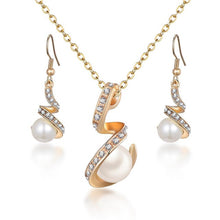 Load image into Gallery viewer, ZOSHI Hot Sale Fashion Women Jewelry Classy Sparking Crystal Necklace Wedding Gold/Silver Jewelry Set Woman Dress Accessories