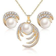 Load image into Gallery viewer, ZOSHI Hot Sale Fashion Women Jewelry Classy Sparking Crystal Necklace Wedding Gold/Silver Jewelry Set Woman Dress Accessories