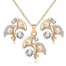 Load image into Gallery viewer, ZOSHI Hot Sale Fashion Women Jewelry Classy Sparking Crystal Necklace Wedding Gold/Silver Jewelry Set Woman Dress Accessories