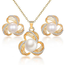 Load image into Gallery viewer, ZOSHI Hot Sale Fashion Women Jewelry Classy Sparking Crystal Necklace Wedding Gold/Silver Jewelry Set Woman Dress Accessories