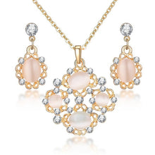 Load image into Gallery viewer, ZOSHI Hot Sale Fashion Women Jewelry Classy Sparking Crystal Necklace Wedding Gold/Silver Jewelry Set Woman Dress Accessories