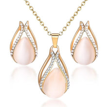 Load image into Gallery viewer, ZOSHI Hot Sale Fashion Women Jewelry Classy Sparking Crystal Necklace Wedding Gold/Silver Jewelry Set Woman Dress Accessories