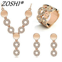 Load image into Gallery viewer, ZOSHI Hot Sale Fashion Women Jewelry Classy Sparking Crystal Necklace Wedding Gold/Silver Jewelry Set Woman Dress Accessories